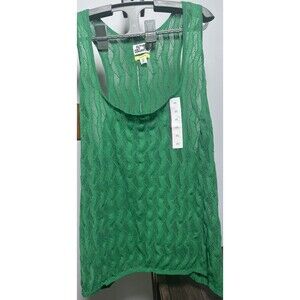FUTURE COLLECTIVE x JENEE NAYLOR Green Crochet Tank Plus Size 4X Cover Up NWT